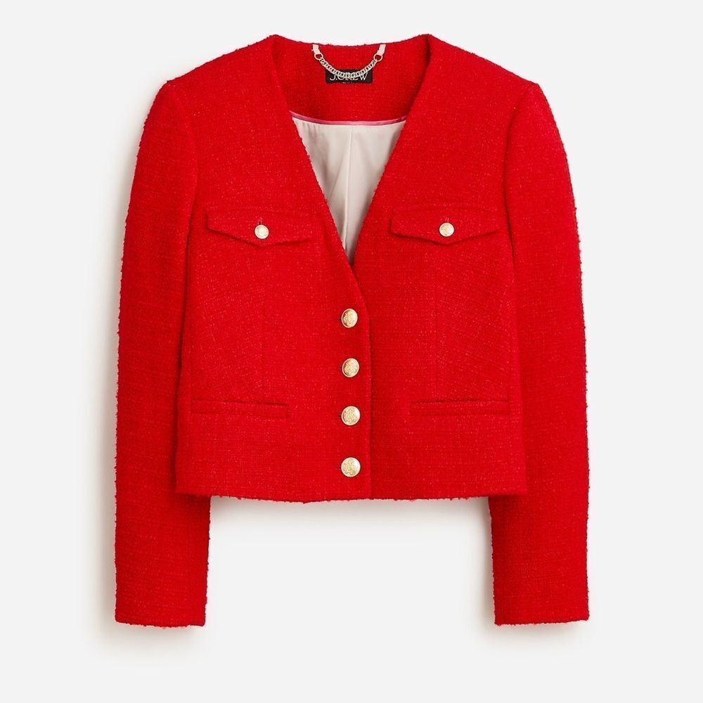 J.Crew V-neck lady jacket in maritime tweed